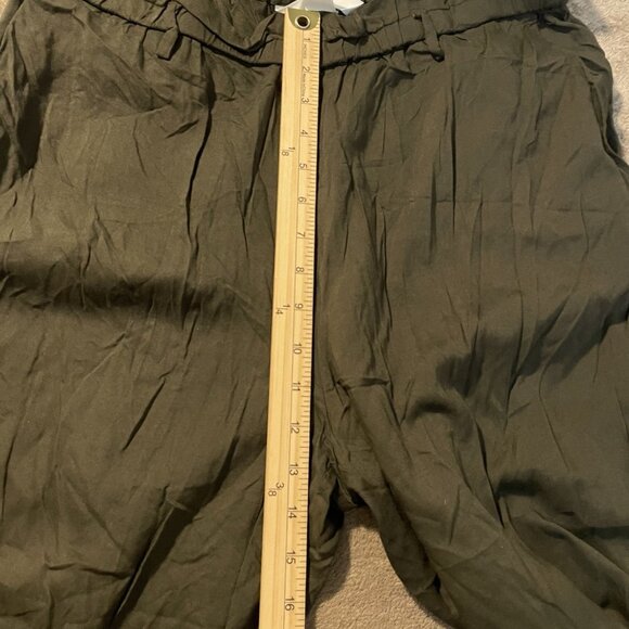 H&M Pants Womens 12 High Waist Stretch Utility Trouser Olive Green Pull On - Picture 8 of 9
